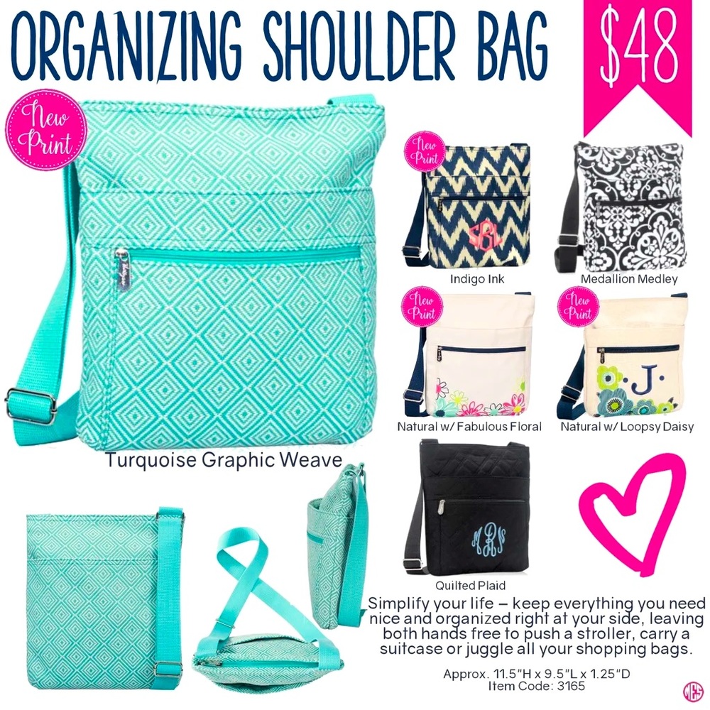 Organizing shoulder bag